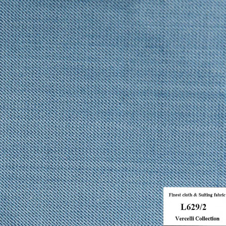 L629/2 Vercelli CXM - Vải Suit 95% Wool - Xanh Dương Trơn